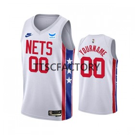 Herren NBA Brooklyn Nets Trikot Benutzerdefinierte Nike 2022-23 Classic Edition Weiß Swingman